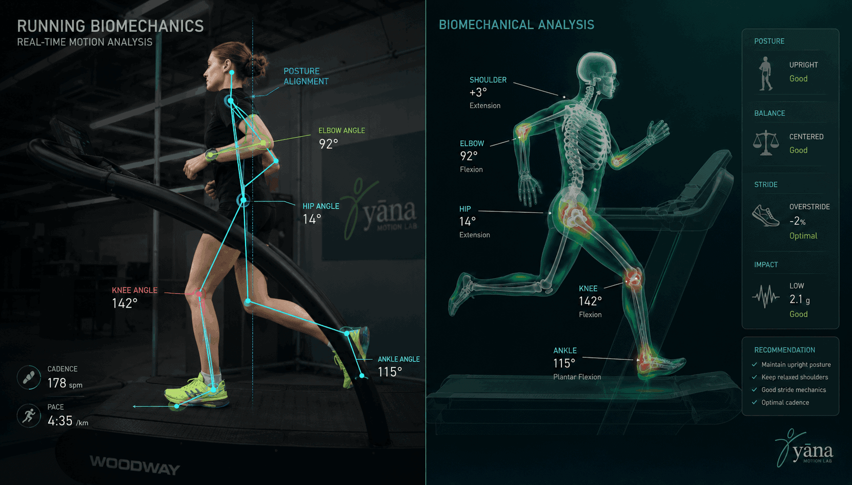 Runner with biomechanical 3D capture overlay