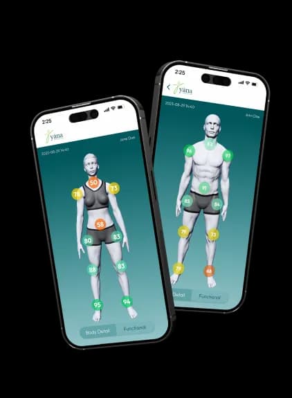 Yāna mobile app body summary view